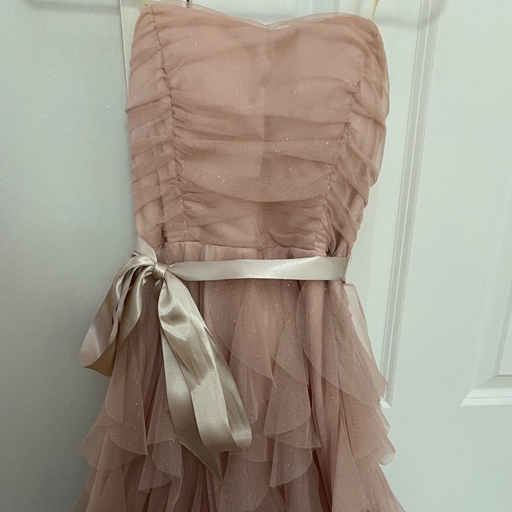 Dress for cute dances blush pink strapless